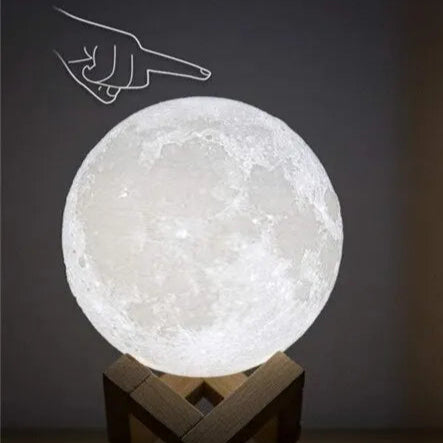 🌙 Luminária Lua 3D LED Recarrregável – Toque de Magia para seu Quarto! 🎁✨